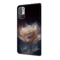 For Xiaomi Redmi Note 10 5G Crystal Painted Leather Phone case(Peony)