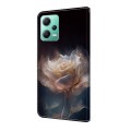 For Xiaomi Redmi Note 12 4G Global Crystal Painted Leather Phone case(Peony)