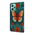 For Xiaomi Redmi Note 12 5G Global Crystal Painted Leather Phone case(Flower Butterfly)