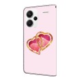 For Xiaomi Redmi Note 13 4G Crystal Painted Leather Phone case(Love Peach)