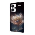 For Xiaomi Redmi Note 13 4G Crystal Painted Leather Phone case(Peony)