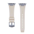 For Apple Watch SE 2023 44mm Loners Liquid Silicone Watch Band(Titanium Starlight)