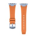For Apple Watch SE 2023 44mm Loners Liquid Silicone Watch Band(Sliver Orange)