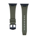 For Apple Watch Ultra 49mm Loners Liquid Silicone Watch Band(Black Green)