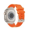 For Apple Watch SE 2022 44mm Loners Liquid Silicone Watch Band(Titanium Orange)