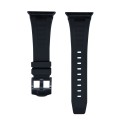 For Apple Watch Series 7 45mm Loners Liquid Silicone Watch Band(Black Black)