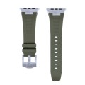 For Apple Watch Series 7 45mm Loners Liquid Silicone Watch Band(Titanium Green)