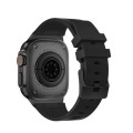 For Apple Watch Series 6 44mm Loners Liquid Silicone Watch Band(Black Black)
