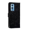 For OnePlus 9 Sun Mandala Embossing Pattern Phone Leather Case(Black)