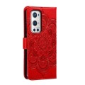 For OnePlus 9 Pro Sun Mandala Embossing Pattern Phone Leather Case(Red)