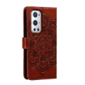 For OnePlus 9 Pro Sun Mandala Embossing Pattern Phone Leather Case(Brown)