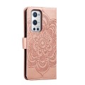 For OnePlus 9 Pro Sun Mandala Embossing Pattern Phone Leather Case(Rose Gold)
