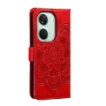 For OnePlus Ace 2V Sun Mandala Embossing Pattern Phone Leather Case(Red)