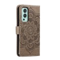 For OnePlus Nord 2 5G Sun Mandala Embossing Pattern Phone Leather Case(Grey)