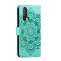 For OnePlus Nord CE 5G Sun Mandala Embossing Pattern Phone Leather Case(Green)