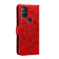 For OnePlus Nord N10 5G Sun Mandala Embossing Pattern Phone Leather Case(Red)