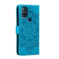 For OnePlus Nord N10 5G Sun Mandala Embossing Pattern Phone Leather Case(Blue)