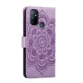 For OnePlus Nord N100 Sun Mandala Embossing Pattern Phone Leather Case(Purple)