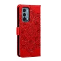 For OnePlus Nord N200 5G Sun Mandala Embossing Pattern Phone Leather Case(Red)