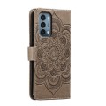 For OnePlus Nord N200 5G Sun Mandala Embossing Pattern Phone Leather Case(Grey)