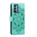 For OnePlus Nord N200 5G Sun Mandala Embossing Pattern Phone Leather Case(Green)