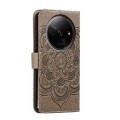 For Xiaomi Redmi A3 Sun Mandala Embossing Pattern Phone Leather Case(Grey)