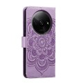 For Xiaomi Redmi A3 Sun Mandala Embossing Pattern Phone Leather Case(Purple)