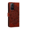 For Xiaomi Redmi Note 12S Sun Mandala Embossing Pattern Phone Leather Case(Brown)