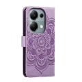 For Xiaomi Redmi Note 13 Pro 4G Sun Mandala Embossing Pattern Phone Leather Case(Purple)