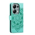 For Xiaomi Redmi Note 13 Pro 4G Sun Mandala Embossing Pattern Phone Leather Case(Green)