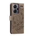 For Xiaomi Redmi Note 13 Pro+ Sun Mandala Embossing Pattern Phone Leather Case(Grey)
