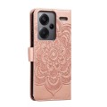 For Xiaomi Redmi Note 13 Pro+ Sun Mandala Embossing Pattern Phone Leather Case(Rose Gold)