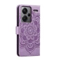 For Xiaomi Redmi Note 13 Pro+ Sun Mandala Embossing Pattern Phone Leather Case(Purple)