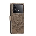 For Xiaomi Redmi Note 13R Pro Sun Mandala Embossing Pattern Phone Leather Case(Grey)