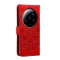 For Xiaomi 13 Ultra Sun Mandala Embossing Pattern Phone Leather Case(Red)