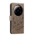 For Xiaomi 13 Ultra Sun Mandala Embossing Pattern Phone Leather Case(Grey)