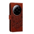 For Xiaomi 13 Ultra Sun Mandala Embossing Pattern Phone Leather Case(Brown)