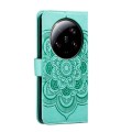 For Xiaomi 13 Ultra Sun Mandala Embossing Pattern Phone Leather Case(Green)