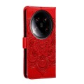 For Xiaomi 14 Ultra Sun Mandala Embossing Pattern Phone Leather Case(Red)