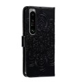 For Sony Xperia 1 III Sun Mandala Embossing Pattern Phone Leather Case(Black)