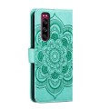 For Sony Xperia 5 Sun Mandala Embossing Pattern Phone Leather Case(Green)