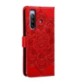 For Sony Xperia 10 III Sun Mandala Embossing Pattern Phone Leather Case(Red)
