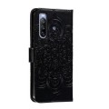 For Sony Xperia 10 III Sun Mandala Embossing Pattern Phone Leather Case(Black)