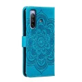 For Sony Xperia 10 III Sun Mandala Embossing Pattern Phone Leather Case(Blue)