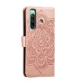 For Sony Xperia 10 IV Sun Mandala Embossing Pattern Phone Leather Case(Rose Gold)