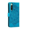 For Sony Xperia 10 IV Sun Mandala Embossing Pattern Phone Leather Case(Blue)