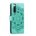 For Sony Xperia 10 IV Sun Mandala Embossing Pattern Phone Leather Case(Green)