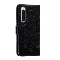 For Sony Xperia 10 V Sun Mandala Embossing Pattern Phone Leather Case(Black)