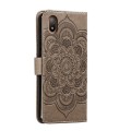 For Sony Xperia Ace III Sun Mandala Embossing Pattern Phone Leather Case(Grey)