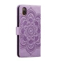For Sony Xperia Ace III Sun Mandala Embossing Pattern Phone Leather Case(Purple)